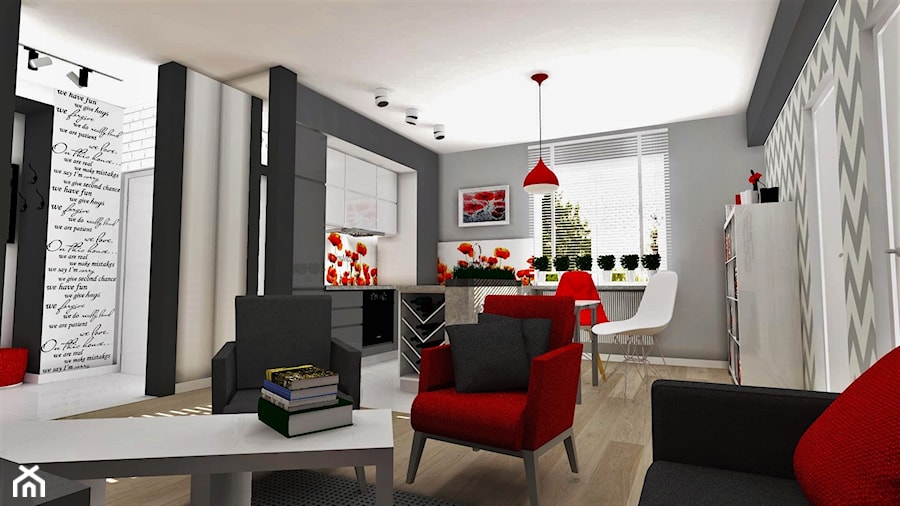 Mieszkanie w Głogowie II - Salon, styl nowoczesny - zdjęcie od MN Pracownia Projektowa