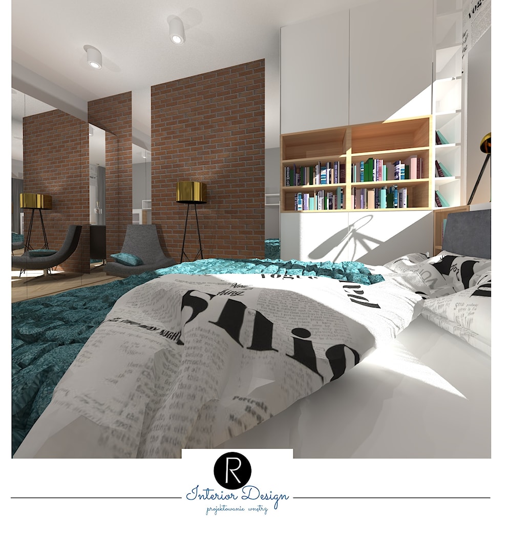 Sypialnia w bloku w kilku odsłonach. Drewno, parkiet, jodełka, lustra, - zdjęcie od KATARZYNA ROŻEK R-INTERIOR DESIGN projektowanie wnętrz - Homebook