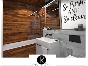 wizualizacja małej łazienki Beton w łazience - zdjęcie od KATARZYNA ROŻEK R-INTERIOR DESIGN projektowanie wnętrz