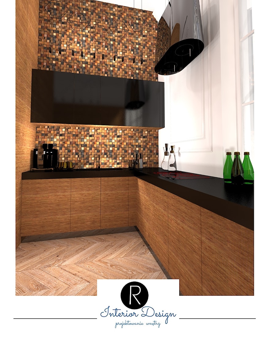 Wnętrza przedwojennej kamienicy- projekt - Kuchnia, styl nowoczesny - zdjęcie od KATARZYNA ROŻEK R-INTERIOR DESIGN projektowanie wnętrz