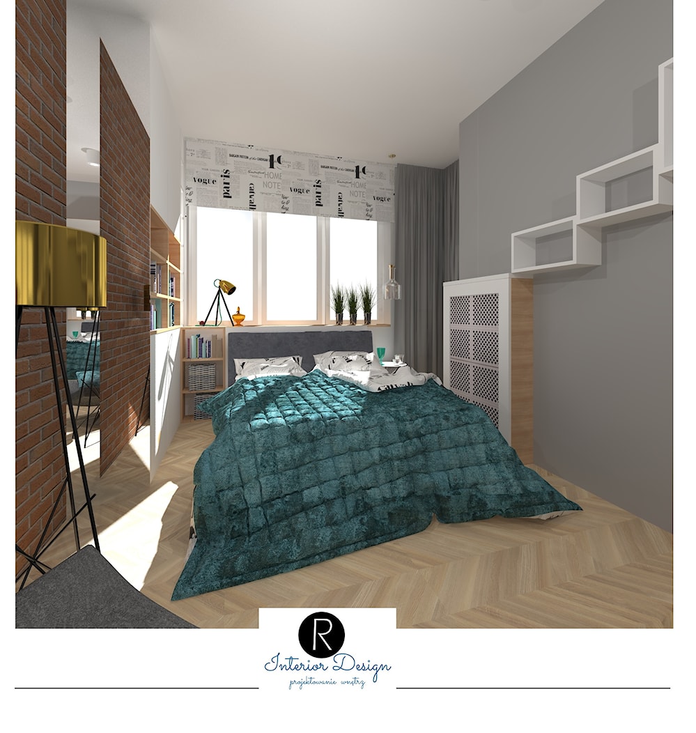 Sypialnia w bloku w kilku odsłonach. Drewno, parkiet, jodełka, lustra, - zdjęcie od KATARZYNA ROŻEK R-INTERIOR DESIGN projektowanie wnętrz - Homebook