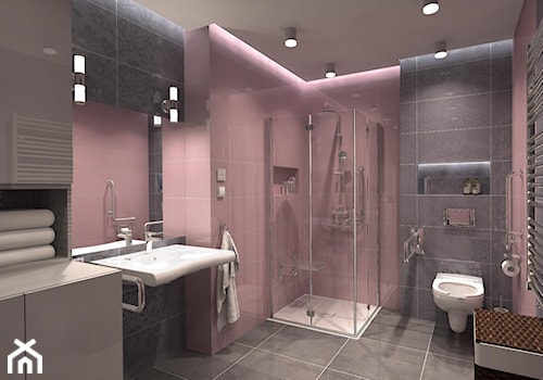 Łazienka bez barier dla Konrada - Duża bez okna łazienka, styl tradycyjny - zdjęcie od ICW Studio