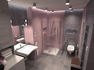 Łazienka bez barier dla Konrada - Średnia bez okna z punktowym oświetleniem łazienka, styl tradycyjny - zdjęcie od ICW Studio