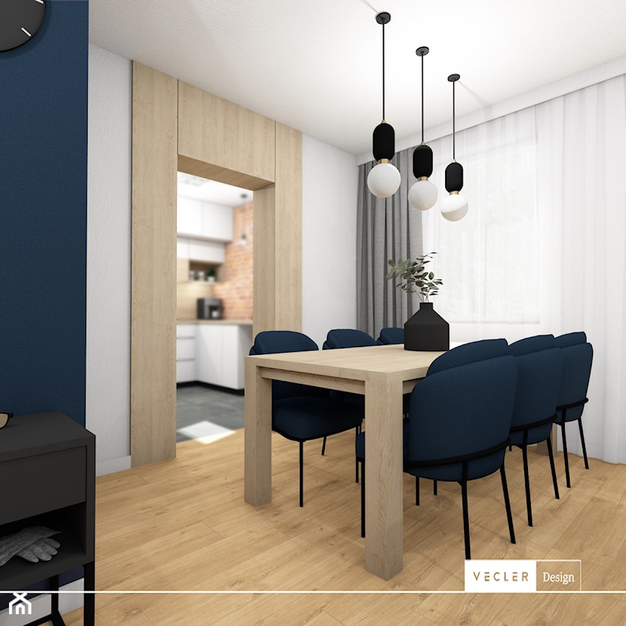 Navy blue - salon - Jadalnia, styl nowoczesny - zdjęcie od Vecler Design