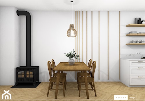 Rustykalny klimat - salon i kuchnia - Jadalnia, styl rustykalny - zdjęcie od Vecler Design