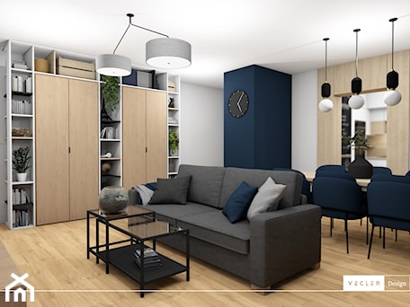 Aranżacje wnętrz - Salon: Navy blue - salon - Salon, styl nowoczesny - Vecler Design. Przeglądaj, dodawaj i zapisuj najlepsze zdjęcia, pomysły i inspiracje designerskie. W bazie mamy już prawie milion fotografii!