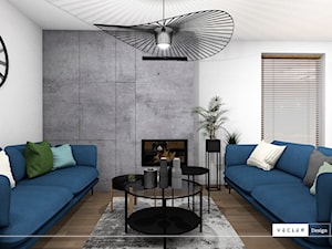 Konkretny Loft - Średni biały szary salon, styl industrialny - zdjęcie od Vecler Design