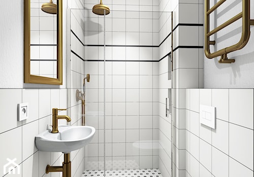 Rustykalny klimat - łazienki - Mała bez okna łazienka, styl rustykalny - zdjęcie od Vecler Design