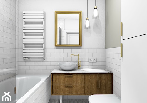 Rustykalny klimat - łazienki - Mała bez okna z lustrem łazienka, styl rustykalny - zdjęcie od Vecler Design