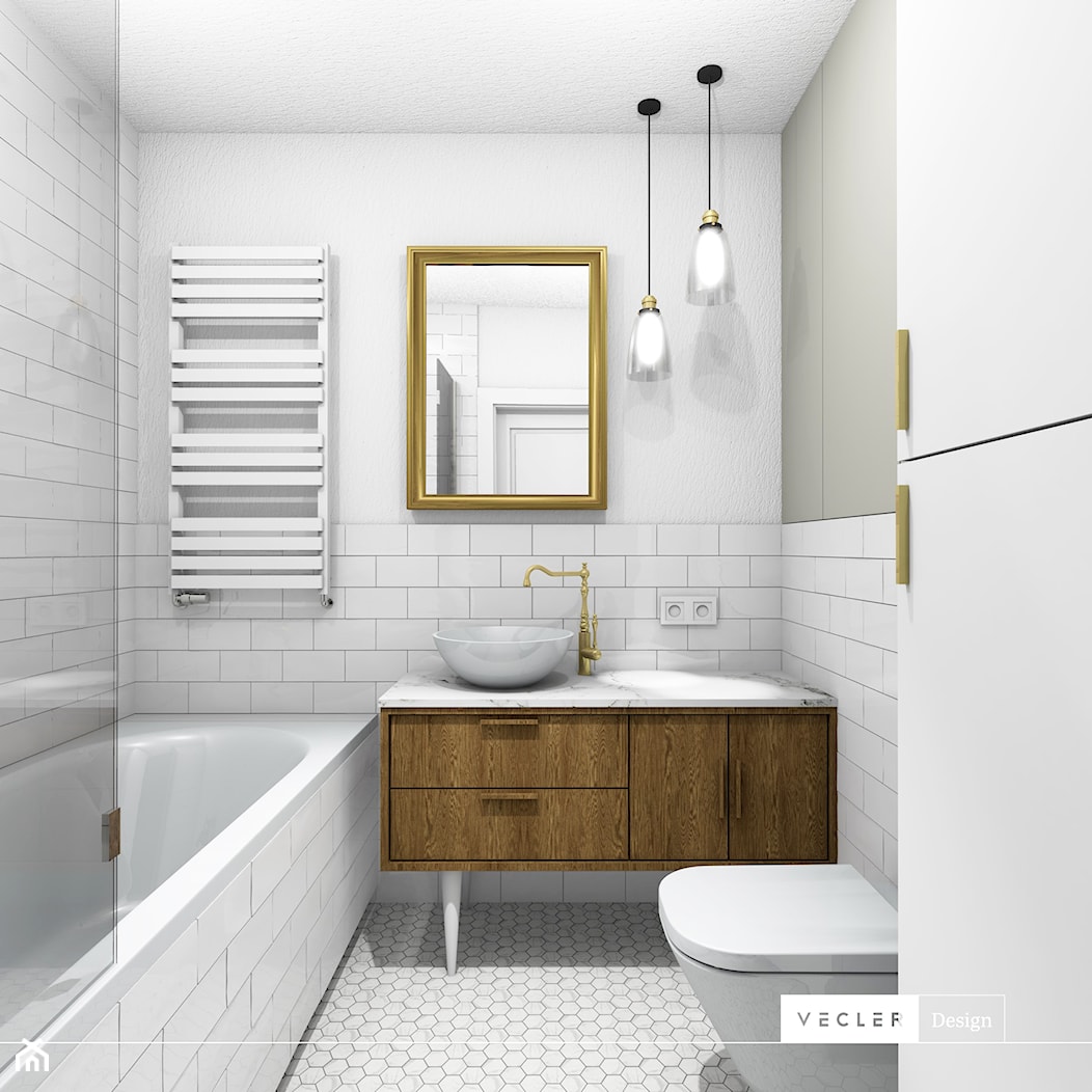 Rustykalny klimat - łazienki - Mała bez okna z lustrem łazienka, styl rustykalny - zdjęcie od Vecler Design - Homebook