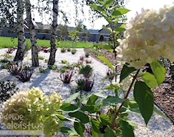 Ogród dla każdego - Średni z kamienną nawierzchnią ogród przed domem za domem, styl tradycyjny - zdjęcie od Ogrodowe Szaleństwo - Homebook