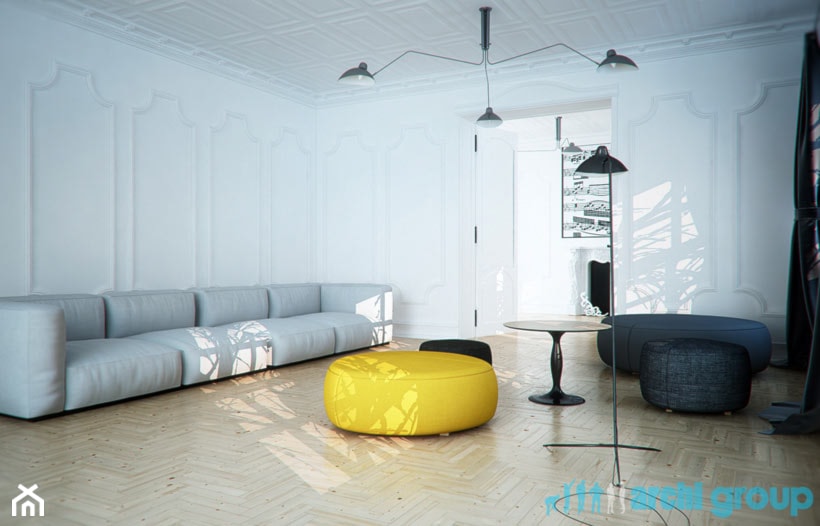 Projekt wnętrz salonu w mieszkaniu w kamiency - Salon, styl nowoczesny - zdjęcie od archi group