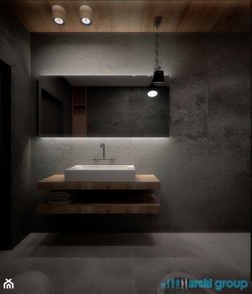Projekt wnętrz łazienek w domu jednorodzinnym w Świętochłowicach - zdjęcie od archi group