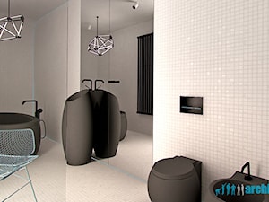 Projekt wnętrza łazienki w domu jednorodzinnym w Katowicach - Łazienka, styl nowoczesny - zdjęcie od archi group