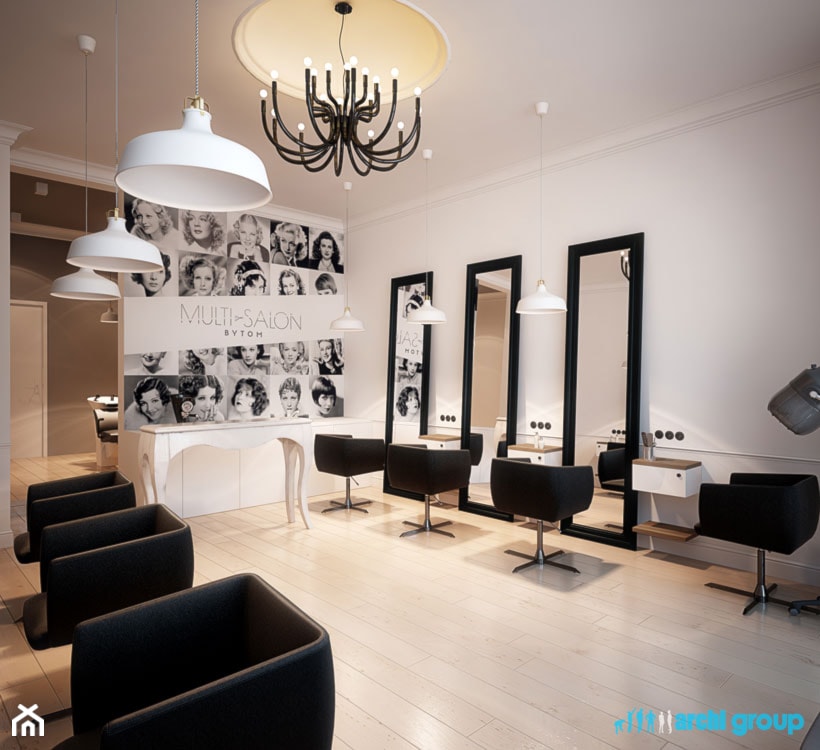 Projekt wnętrz salonu fryzjerskiego w Bytomiu - zdjęcie od archi group