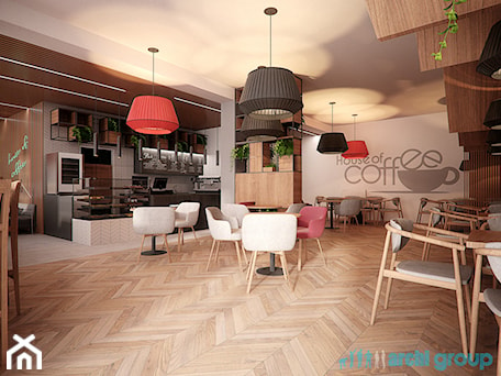 Aranżacje wnętrz - Wnętrza publiczne: Projekt wnętrz restauracji "HOUSE OF COFFEE" - archi group. Przeglądaj, dodawaj i zapisuj najlepsze zdjęcia, pomysły i inspiracje designerskie. W bazie mamy już prawie milion fotografii!