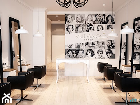 Aranżacje wnętrz - Wnętrza publiczne: Projekt wnętrz salonu fryzjerskiego w Bytomiu - archi group. Przeglądaj, dodawaj i zapisuj najlepsze zdjęcia, pomysły i inspiracje designerskie. W bazie mamy już prawie milion fotografii!