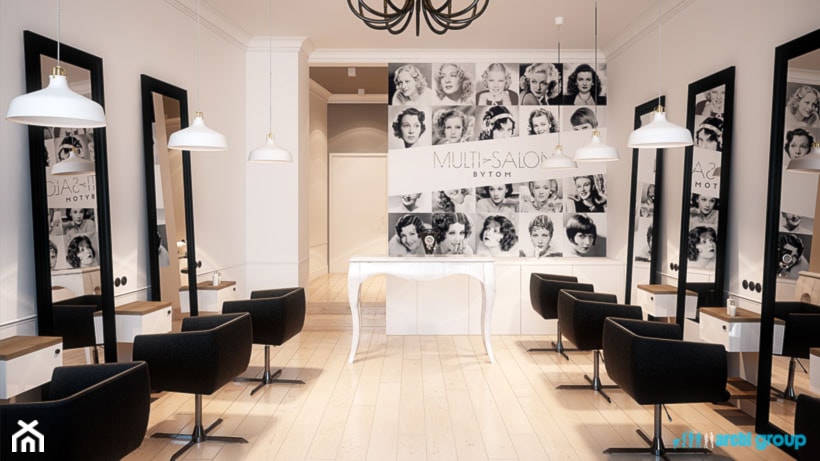 Projekt wnętrz salonu fryzjerskiego w Bytomiu - zdjęcie od archi group