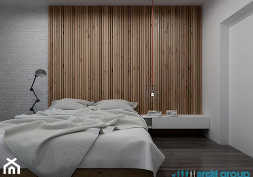 Projekt wnętrza sypialni w mieszkaniu w Zabrzu - Sypialnia, styl nowoczesny - zdjęcie od archi group
