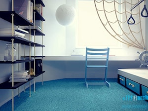 Projekt pokoju dziecięcego - Średni szary pokój dziecka dla dziecka dla chłopca, styl minimalistyczny - zdjęcie od archi group