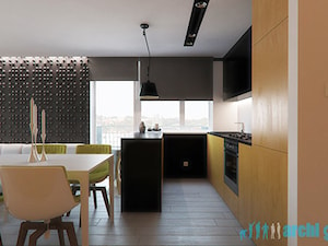 Projekt wnętrz salonu z kuchnią w mieszkaniu w Bytomiu - Kuchnia, styl nowoczesny - zdjęcie od archi group
