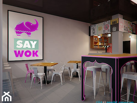 Aranżacje wnętrz - Wnętrza publiczne: Restauracja "Say Wok" w Tarnowskich Górach - archi group. Przeglądaj, dodawaj i zapisuj najlepsze zdjęcia, pomysły i inspiracje designerskie. W bazie mamy już prawie milion fotografii!