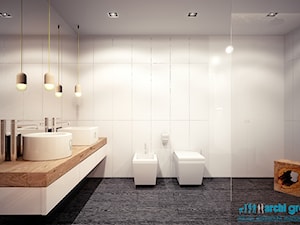 Projekt wnętrz łazienki w domu jednorodzinnym w Rudzie Śląskiej - Łazienka, styl nowoczesny - zdjęcie od archi group