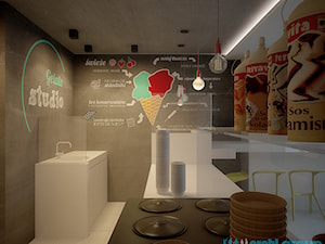 Projekt wnętrz lodziarni GELATO STUDIO w Gliwicach. - zdjęcie od archi group