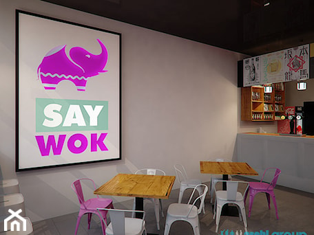 Aranżacje wnętrz - Wnętrza publiczne: Restauracja "Say Wok" w Tarnowskich Górach - archi group. Przeglądaj, dodawaj i zapisuj najlepsze zdjęcia, pomysły i inspiracje designerskie. W bazie mamy już prawie milion fotografii!