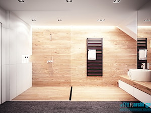 Projekt wnętrz łazienki w domu jednorodzinnym w Rudzie Śląskiej - Łazienka, styl nowoczesny - zdjęcie od archi group