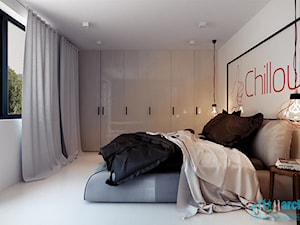 Projekt wnętrza sypialni w domu jednorodzinnym w Katowicach - Sypialnia, styl nowoczesny - zdjęcie od archi group