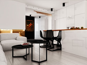 Projekt wnętrz salonu z kuchnią w mieszkaniu - Salon, styl nowoczesny - zdjęcie od archi group