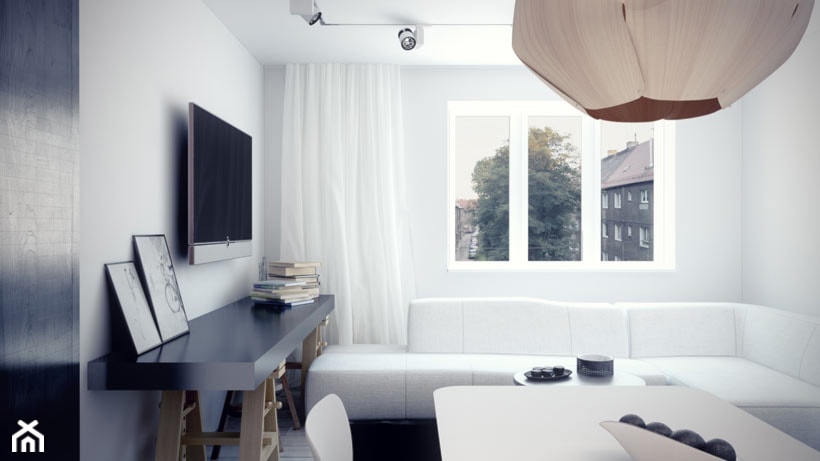Projekt wnętrza pokoju dziennego w mieszkaniu - Salon, styl nowoczesny - zdjęcie od archi group