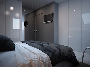 Projekt wnętrza sypialni na poddaszu domu w Piekarach Śląskich - Sypialnia, styl nowoczesny - zdjęcie od archi group