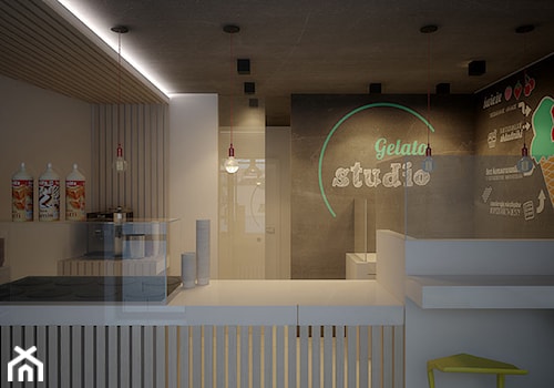 Projekt wnętrz lodziarni GELATO STUDIO w Gliwicach. - zdjęcie od archi group