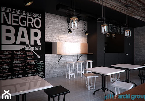 Projekt wnętrz lokalu gastronomicznego "Negro Bar" - Wnętrza publiczne, styl nowoczesny - zdjęcie od archi group