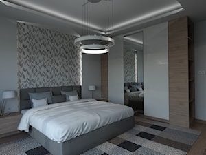 PROJEKT SYPIALNI W BLIŹNIAKU W SOSNOWCU - Średnia biała sypialnia, styl nowoczesny - zdjęcie od AFG STUDIO