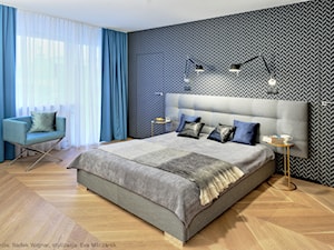 APARTAMENT OSIEDLE LEŚNE - Duża sypialnia, styl nowoczesny - zdjęcie od Bekier Studio