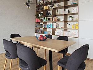 APARTAMENT POTOKI - Średnia biała jadalnia jako osobne pomieszczenie, styl nowoczesny - zdjęcie od Bekier Studio