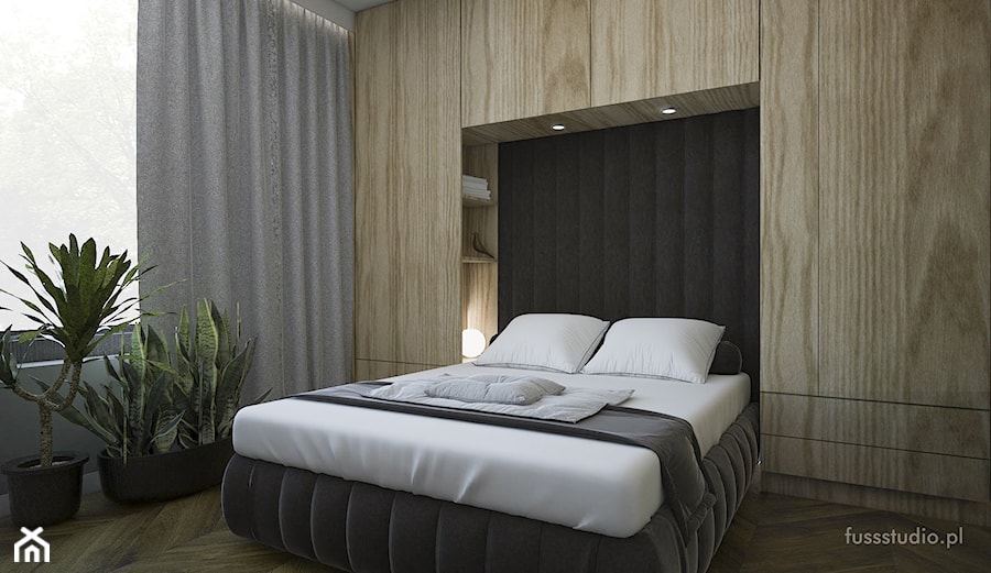 Apartament na Rydygiera - Średnia sypialnia, styl nowoczesny - zdjęcie od Fuss Studio