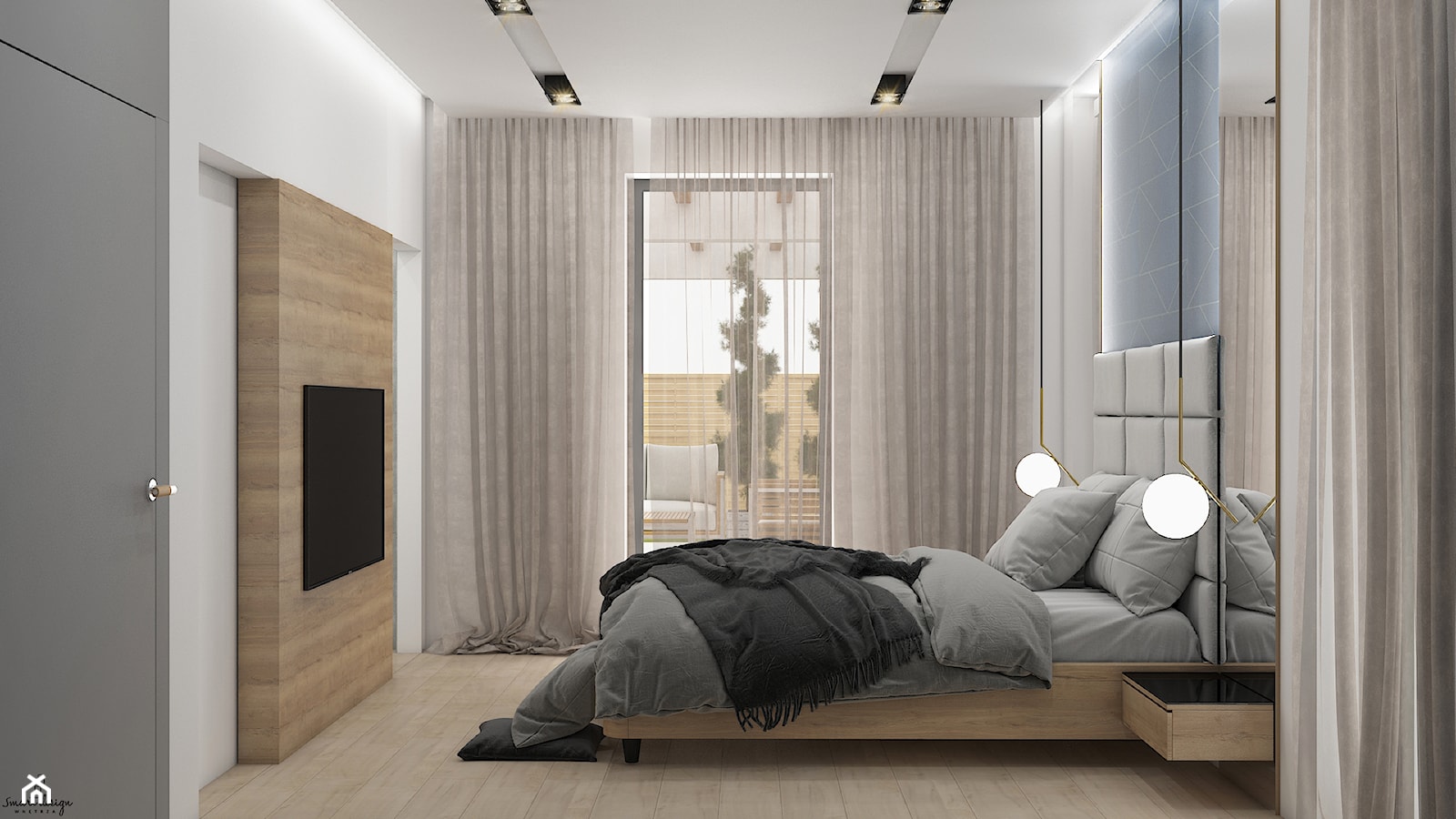 Nowoczesna sypialnia dom pod Toruniem - zdjęcie od Smart Design Sara Tokarczyk - Homebook
