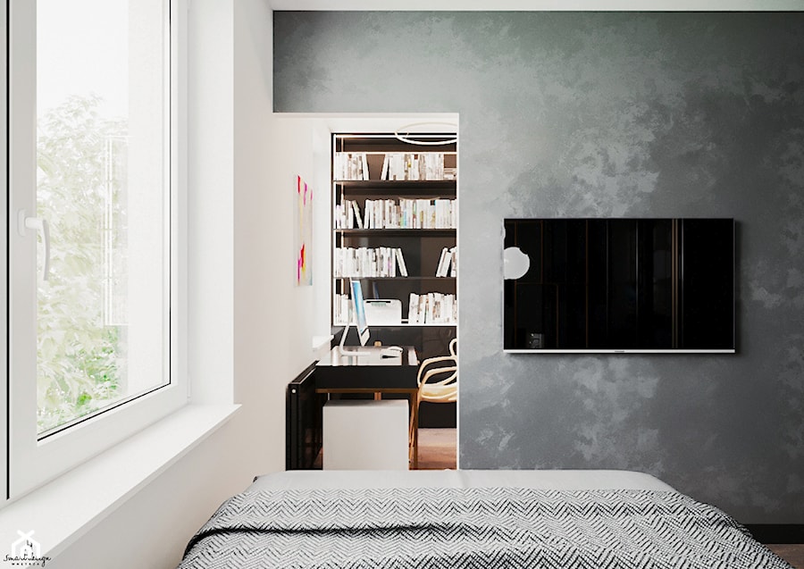 Nowoczesna sypialnia połączona z gabinetem - zdjęcie od Smart Design Sara Tokarczyk