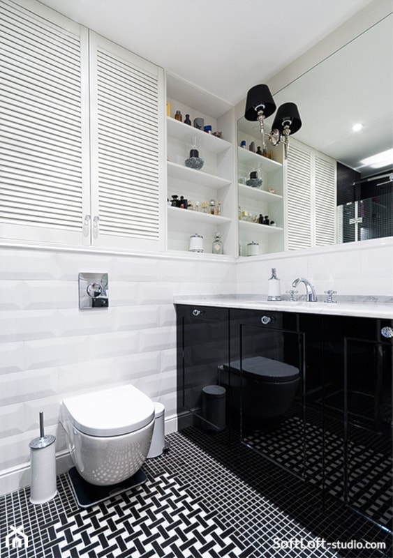 Biało czarna łazienka - zdjęcie od SOFT LOFT - Homebook