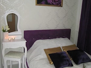 Sypialnia w stylu GLAMOUR 8m2 - Mała beżowa sypialnia, styl glamour - zdjęcie od Agnieszka Henzel