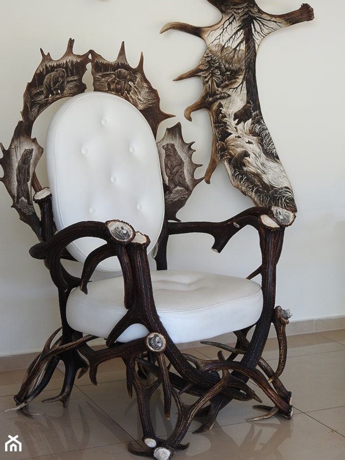 Fotel i grawerunek z poroża - zdjęcie od Antlabo - Homebook