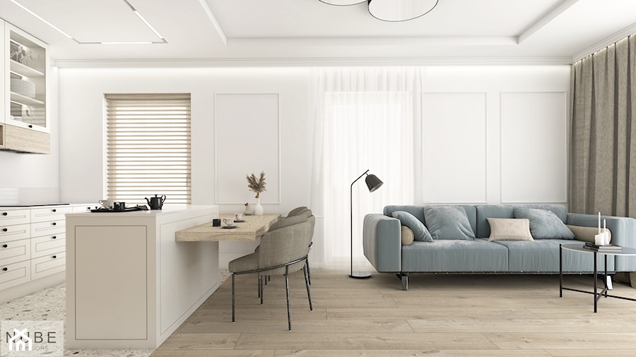 Minimalistyczny salon - zdjęcie od NUBE Interiors