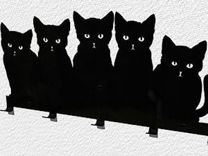 5 Kotów - metalowy, ozdobny wieszak na ubrania - zdjęcie od MotoWieszaki