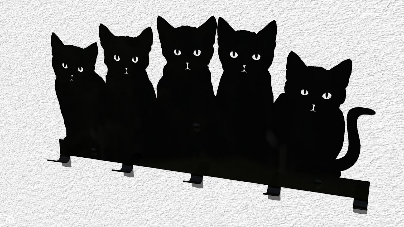 5 Kotów - metalowy, ozdobny wieszak na ubrania - zdjęcie od MotoWieszaki - Homebook