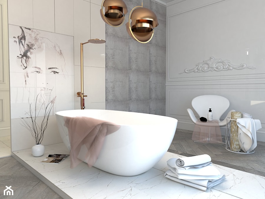 projekt łazienki - Duża łazienka, styl tradycyjny - zdjęcie od M+architektura