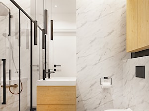 Łazienka z marmurem Calacatta - mała - zdjęcie od NEFA Architekci - Wnętrza